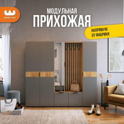 Прихожая "Бери" 800х350х1826 дуб крафт золотой/графит – фото 3