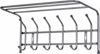 Вешалка настенная с полкой 6 крючков 600*238*268 мм бежевый металлик – фото 1