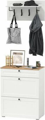 Тумба для обуви Моби Остин 16.121 + 15.12 Вешалка, цвет серый графит/дуб крафт золотой – фото 1