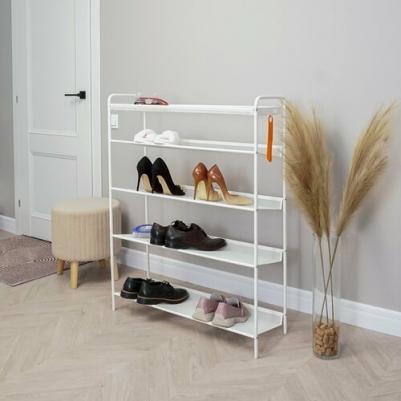 Обувница, Этажерка для обуви 5-и полочная "Женева 35", 16 пар обуви, 87х26х106 см, цвет белый – фото 7