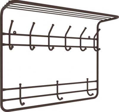 Отличительные особенности: надежная сборно-разборная конструкция компактная 2-х ярусная вешалка с 9-ю крючками удобная полка для хранения головных