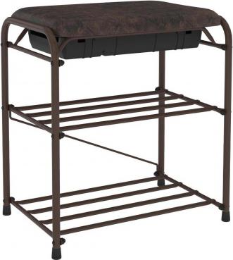 Подставка для обуви Альфа 13 с сиденьем и ящиком, коричневый ПДОА13СЯ КОР – фото 1