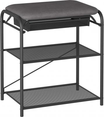 Подставка для обуви Гранада 13В_НБК, 2-х полочная, сиденье, ящик, 45 x 31 x 50 см, каркас черный – фото 2