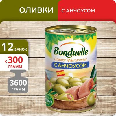 Оливки Мансанилья с анчоусом 300 г