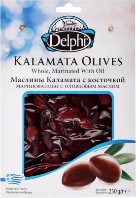 Маслины Каламата, маринованные с оливковковым маслом, 250 г