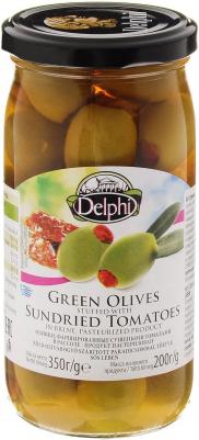 Оливки фаршированные сушеными томатами в рассоле, 350 г