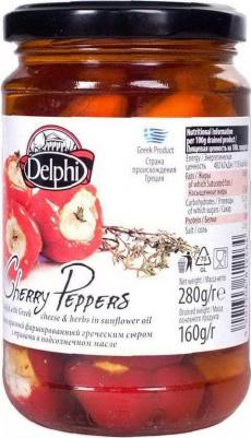 Перец красный фаршированный греческим сыром с травами в подсолнечном масле 280г – фото 1