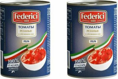 Томаты Chopped tomatoes резаные в собственном соку 425 мл – фото 1