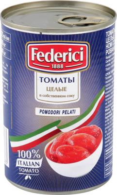 Томаты Whole peeled tomatoes очищенные целые в собственном соку 425 мл
