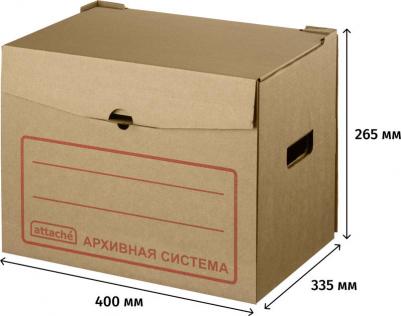 Короб архивный микрогофрокартон бурый 335x265х400 мм – фото 4