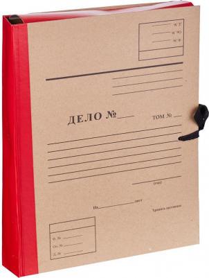 Папка архивная Дело А4 из бумвинила красная 50 мм