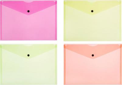 Папка-конверт на кнопке Neon А4 180 мкм (8 штук в упаковке)