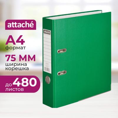 Папка-регистратор (ПВХ+бум)с мет.уголком,75мм,зеленая,ПБП1,карм.кор – фото 8
