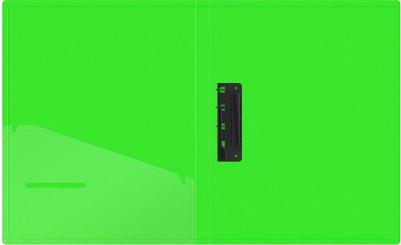 Папка c зажимом "Neon", 17 мм, 1000 мкм, зеленый неон, D-кольца, с внутренним карманом – фото 2