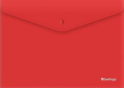 Папка-конверт на кнопке "City Style", А4, 200мкм, непрозрачная, красная – фото 1