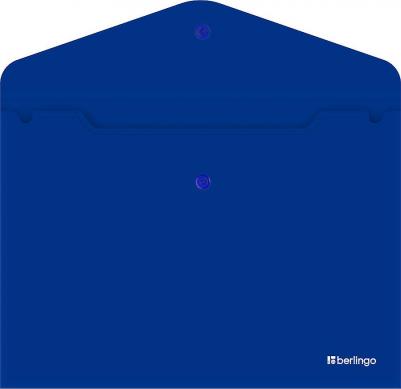 Папка-конверт на кнопке "City Style", А4, 200мкм, непрозрачная, синяя – фото 1