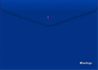 Папка-конверт на кнопке "City Style", А4, 200мкм, непрозрачная, синяя