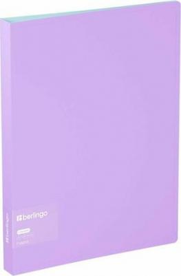 Папка на 4 кольцах "Haze" A4, 24мм, 600мкм, D-кольца, с внутр. карманом, сиреневая, софт-тач
