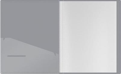 Папка с 40 вкладышами "Metallic", 24мм, 1000мкм, серебряный металлик, с внутр. карманом – фото 2