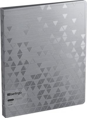 Папка с 40 вкладышами "Metallic", 24мм, 1000мкм, серебряный металлик, с внутр. карманом