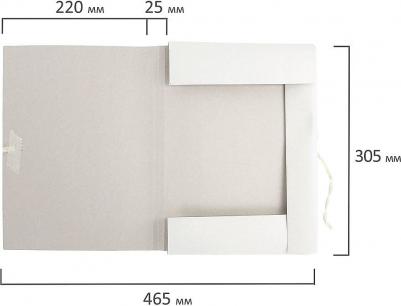 Папка для бумаг с завязками картонная мелованная, 440 г/м2, до 200 листов, 110925 – фото 4