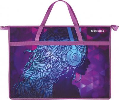 Папка для рисунков и чертежей А3, с ручками, 1 отделение, пластик, цветная печать, молния сверху, "Melody", 228201 – фото 7