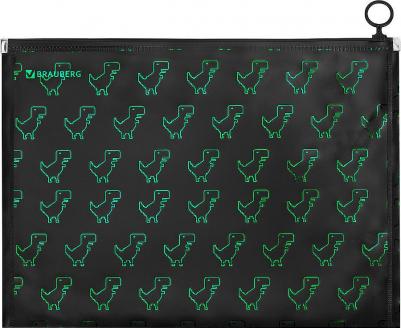 Папка для тетрадей A4, 1 отделение, пластик, на zip-lock-молнии, "Dino matrix" – фото 1