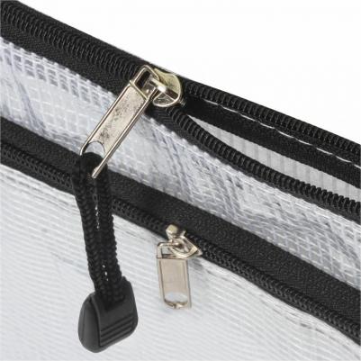 Папка-конверт на молнии МАЛОГО ФОРМАТА, А5, 2 отделения, ПВХ, сетка, прозрачная, 0,3 мм, "Solid", 223890 – фото 3