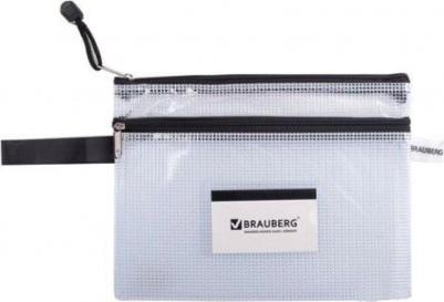 Папка-конверт на молнии МАЛОГО ФОРМАТА, А5, 2 отделения, ПВХ, сетка, прозрачная, 0,3 мм, "Solid", 223890 – фото 6