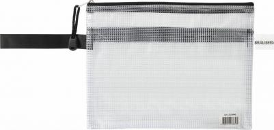 Папка-конверт на молнии МАЛОГО ФОРМАТА, А5, 2 отделения, ПВХ, сетка, прозрачная, 0,3 мм, "Solid", 223890 – фото 8