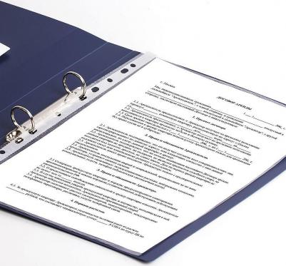 Папка на 2 кольцах "Contract", 35 мм, синяя, до 270 листов, 0,9 мм, 221792 – фото 4