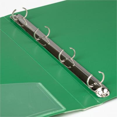 Папка на 4 кольцах, ширина 25 мм, EXTRA, до 170 листов, ЗЕЛЕНАЯ, 0,7 мм, 270546 – фото 2