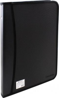 Папка на молнии, А4, 2 отделения, 4 кармана, черный – фото 2