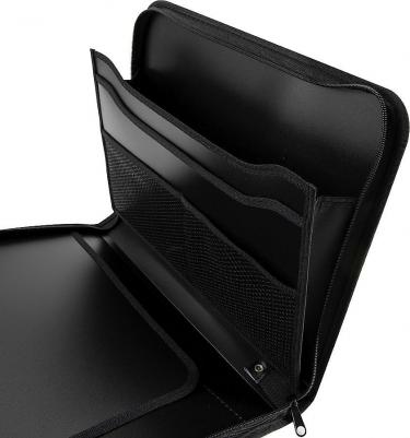 Папка на молнии, А4, 2 отделения, 4 кармана, черный – фото 6