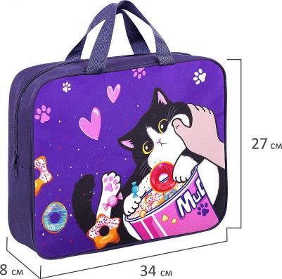 Папка на молнии с ручками А4, 1 отделение, полиэстер, 80мм, Sweet cheeks, 272120 – фото 4