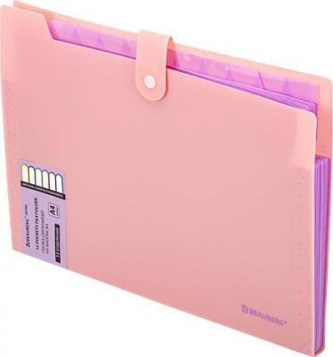 Папка-органайзер на кнопке 12 отделений, " Extra", A4, персиковая с лавандовым – фото 2