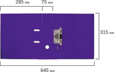 Папка-регистратор "EXTRA", 75 мм, фиолетовая, двустороннее покрытие пластик, металлический уголок, 228577 – фото 4