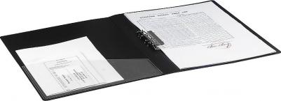 Папка с боковым металлическим прижимом и внутренним карманом "Contract", черная, до 100 л., 0,7 мм, 221786 – фото 2