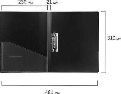 Папка с боковым металлическим прижимом и внутренним карманом "Contract", черная, до 100 л., 0,7 мм, 221786 – фото 11