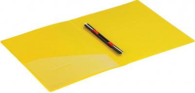 Папка с металлическим скоросшивателем и внутренним карманом "Contract", желтая, до 100 л., 0,7 мм, 221785 – фото 8