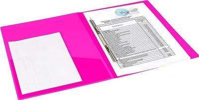 Папка с металлическим скоросшивателем и внутренним карманом "Neon", 16 мм, розовая, до 100 листов, 0,7 мм, 227466 – фото 5