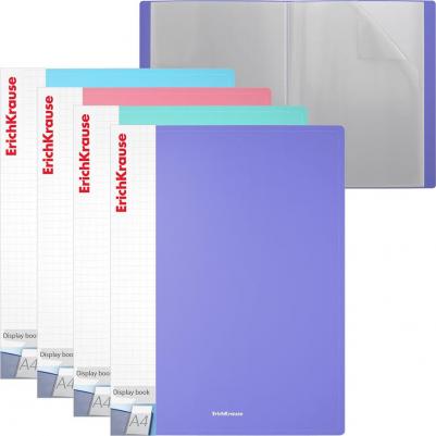 Папка файловая пластиковая с карманом на корешке Matt Pastel, c 30 карманами, A4, 49941