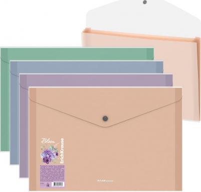 Папка-конверт на кнопке Matt Pastel Bloom предлагает удобное и практичное решение для хранения и организации документов формата А4. Изготовленная