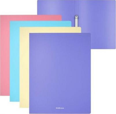 Папка на кольцах А4, пластик, ширина корешка 24 мм, ассорти Matt Pastel 49977 - 1 шт – фото 3