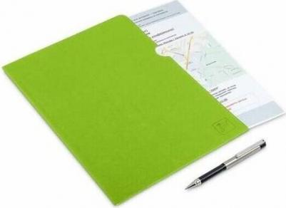 Папка для документов / папка-уголок из экокожи Saffiano, формат А4, с разделителем, цвет Оранжевый