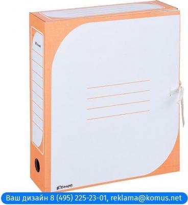 Короб архивный гофрокартон оранжевый корешок 262х75х324 мм – фото 5