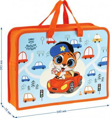 Папка с ручками А4, "Tiger", пластик, на молнии, 75мм – фото 2