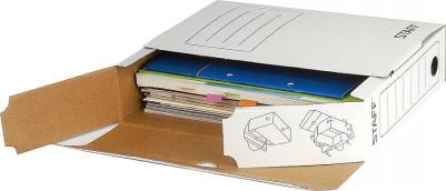 Короб архивный с клапаном А4, 75 мм, до 700 листов, микрогофрокартон, БЕЛЫЙ, 128858 – фото 6