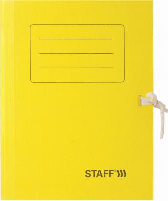 Папка архивная с завязками А4, 75 мм, до 700 листов, микрогофрокартон, ЖЕЛТАЯ, 128873 – фото 2