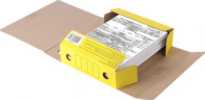 Папка архивная с завязками А4, 75 мм, до 700 листов, микрогофрокартон, ЖЕЛТАЯ, 128873 – фото 3